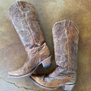 Corral Boots - Brown Distressed Leather Western Cowboy Boots